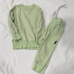 Little Bipsy Light Green Sweatshirt and Jogger Set
